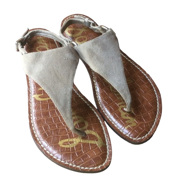 Sam Edelman Greta Gray Suede Thong Sandal Size 7 - Picture 1 of 6